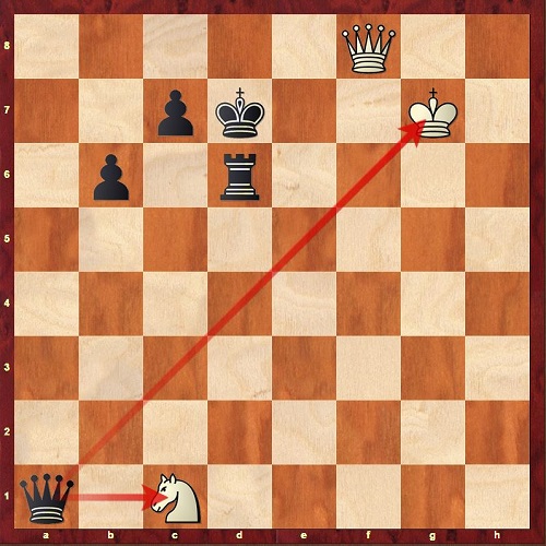 حمله همزمان یک مهره به دو مهره از حریف را حمله دو گانه در بازی شطرنج گویند